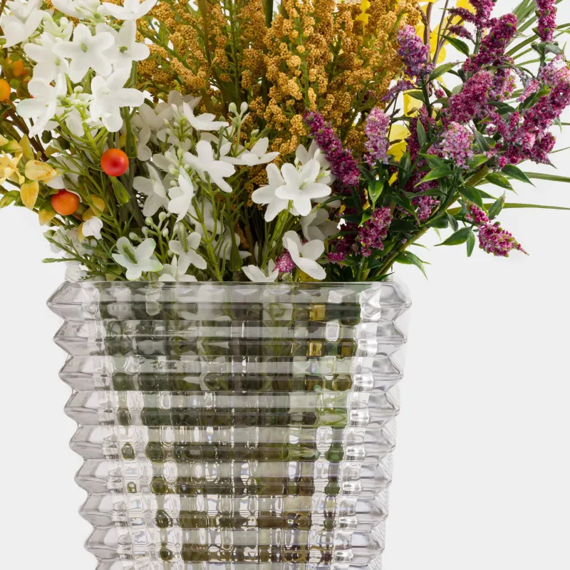 Гүл вазасы, 28 см, шыны Р, сұр градиент, Mosaic color, image-4