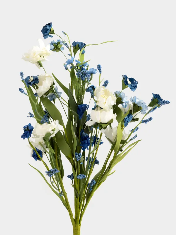 Ветка декоративная, 50 см, Бело-синие незабудки, Flower garden, image-1