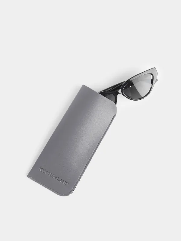 Футляр для очков, 18x8 см, полиуретан, светло-серый, Memo, image-2