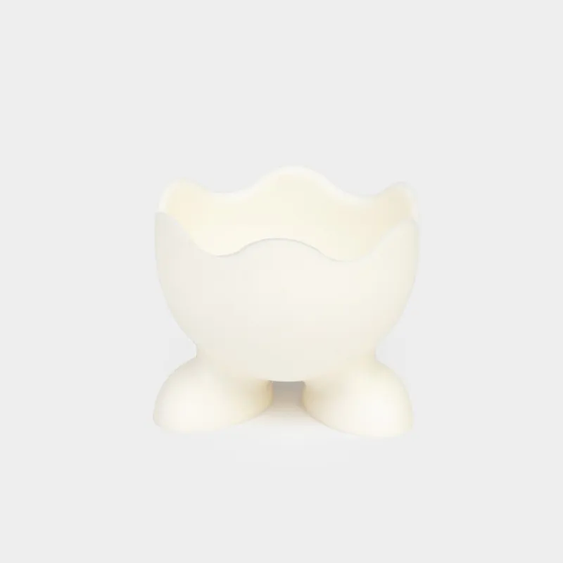 Подставка для яйца, 4 см, силикон, молочная в крапинку, Яйцо, Easter