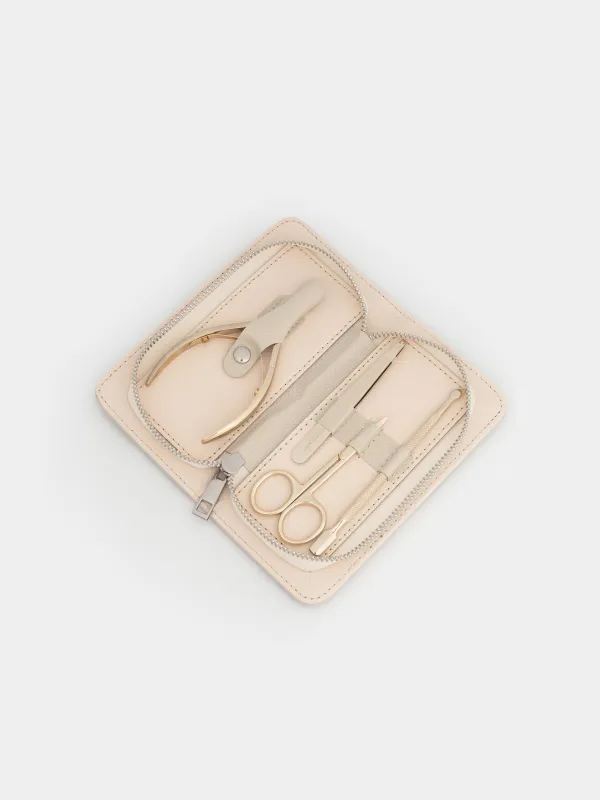 Маникюр жиынтығы, 4 зат, құтыда, болат/полиуретан, алтын, Manicure gold, image-1