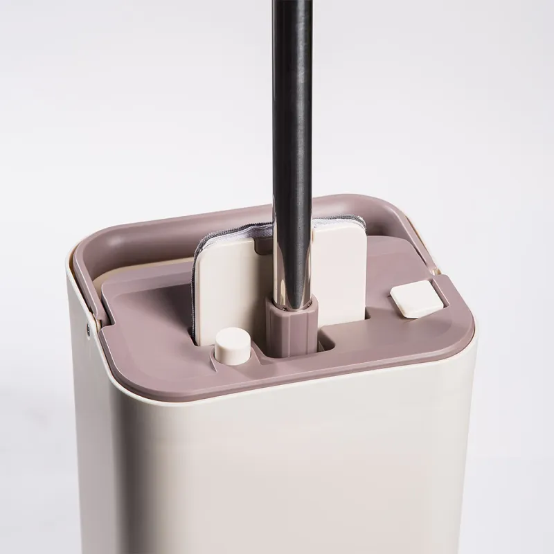 Швабра с ведром, с отжимом и очисткой, прямоугольная, бело-лиловая, Mop, image-9