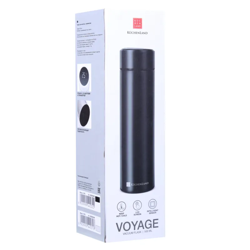 Термос, 500 мл, с термометром, сталь/пластик, черный, Celsius, image-5