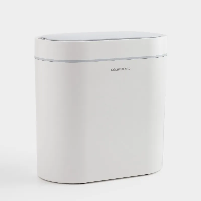 Қоқыс шелегі, 5л, сенсорлық, пластик, сопақша/тар, ақ-сұр, Sensor bin