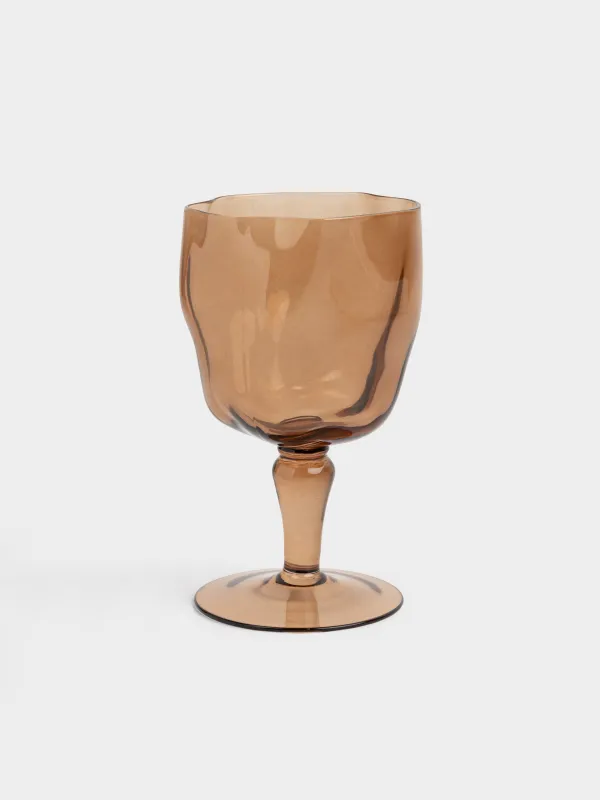 Шарап бокалы, 350 мл, шыны Р, қоңыр, Мыжылған әсер, Crumple color, image-0