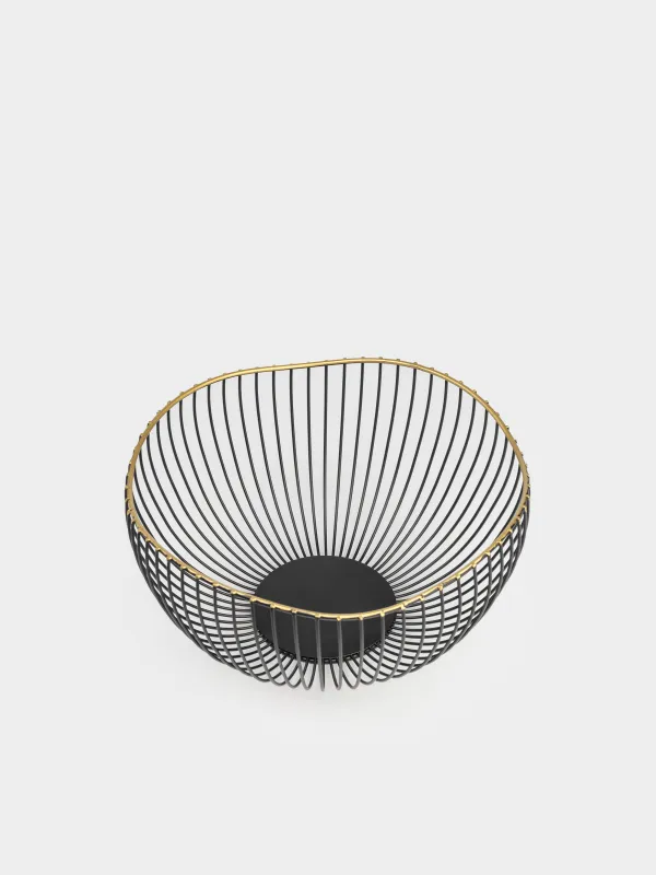 Жеміс себеті, 26 см, металл, қара, толқынды жиек, Twist B, image-2