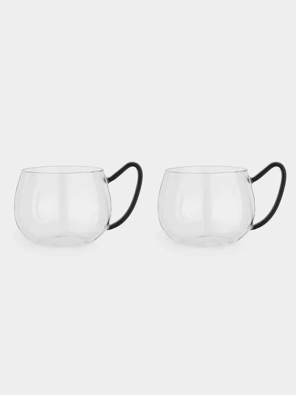 Саптыаяқ, 400 мл, 2 дана, шыны Б, қара тұтқа, Affogato, image-0