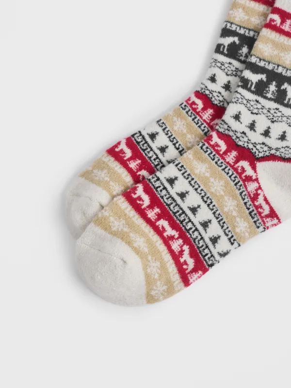 Әйелдер шұлықтары, өлшемі 36-38, полиэстер, сүт түстес, Қысқы өрнек, Fleece, image-3