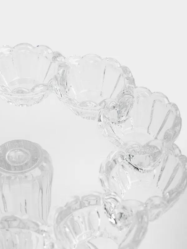 Пасха ыдысы, 22х14 см, аяқты, 10 бөлім, шыны Р, Гүл, Clear pattern, image-3