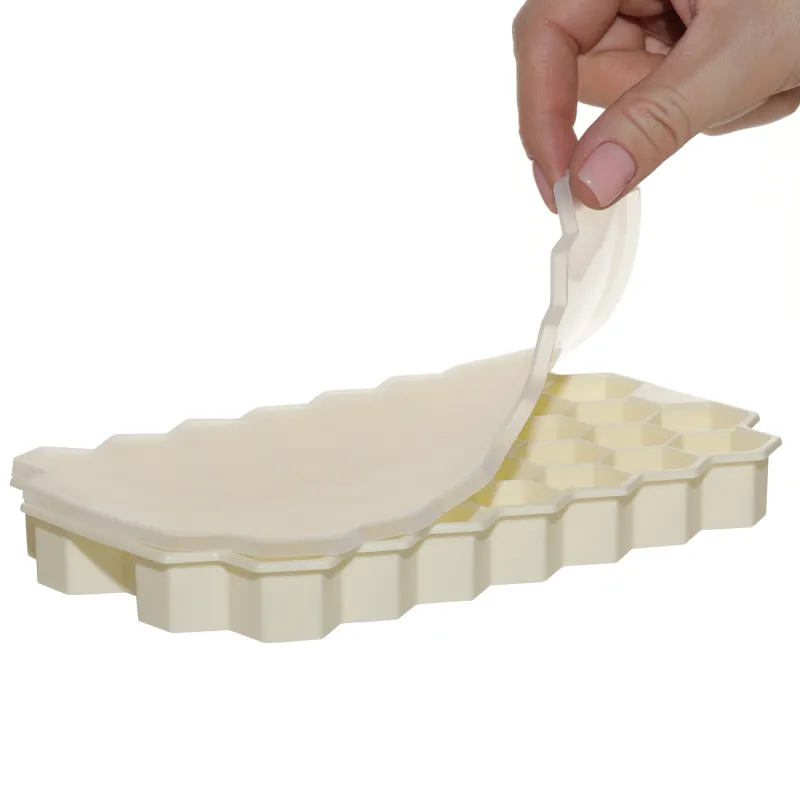 Мұз бен шоколадқа арналған қалып, 20 см, 24 бөлім, силикон, сүт түсті, Бал ұясы, Honey, image-2