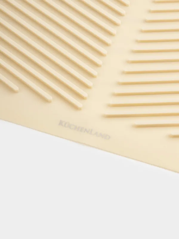 Ыдыстарды кептіруге арналған төсеніш, тұғыры бар, 43х33 см, силикон/металл, сүт түстес/қара, Keeping, image-4