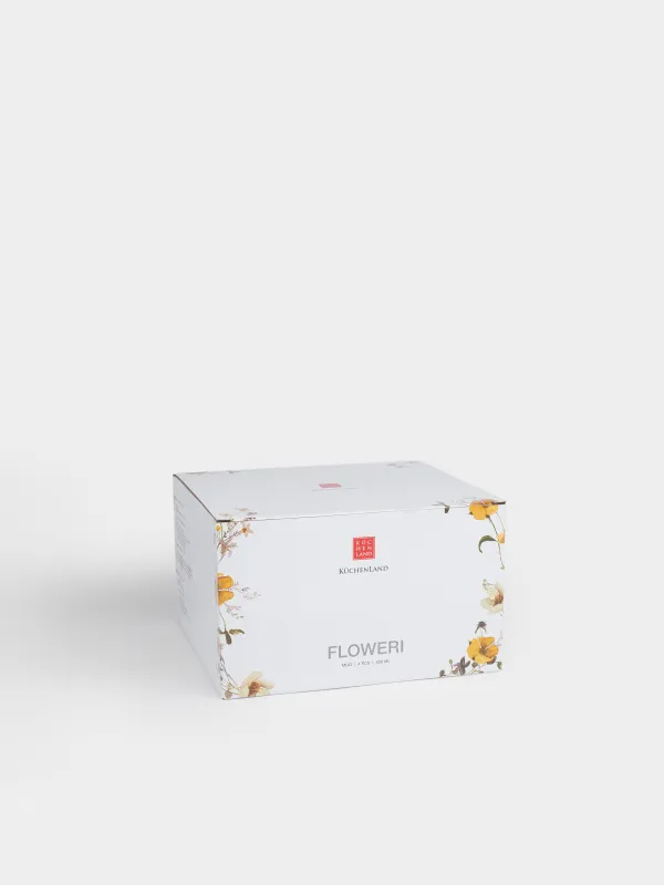 Саптыаяқ, 420 мл, 4 дана, фарфор N, ақ, Сары гүлдер, Floweri, image-4