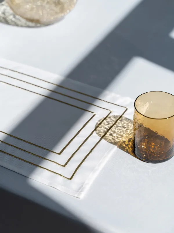 Аспаптарға арналған майлық, 30х45 см, 2 дана, полиэстер, тікбұрышты, ақ, сызықтар, Trim gold, image-2