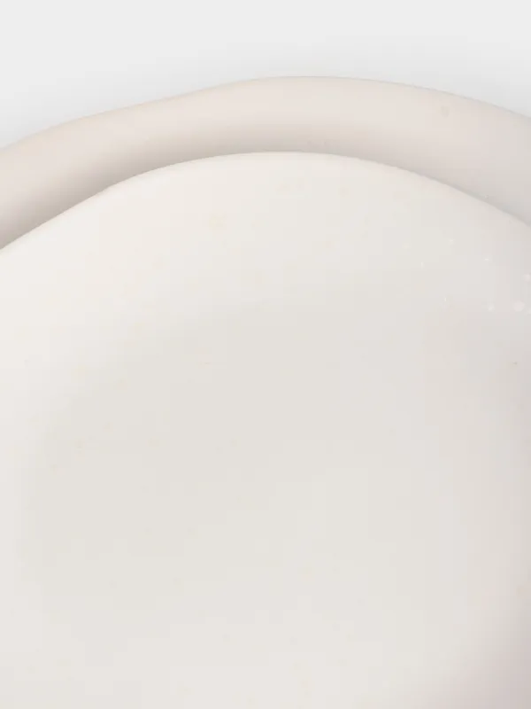 Ас сервизі, 6 адам, 18 зат, тастан жасалған керамика, сүт түстес, дақты, Жарық нүктелері, Devli, image-5