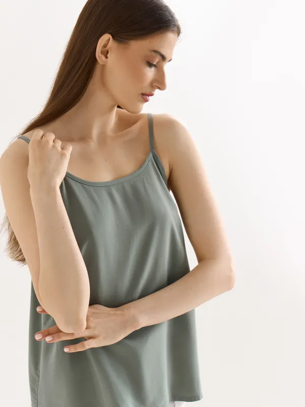 Әйелдерге арналған топ, үйге арналған, өлшемі M, белдіктері бар, вискоза, сүт түстес, Гүлдер, Arsinoa, image-2