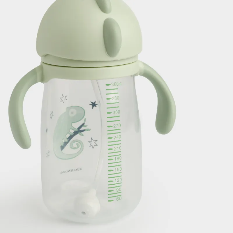 Балаларға арналған ішуге арналған бөтелке, 360 мл, пластик, жасыл, Хамелеон, Kiddy, image-4