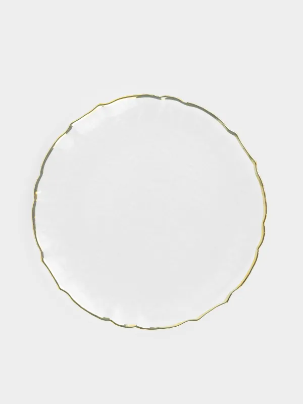 Қойылмалы тәрелке, 33 см, шыны, алтын жиегі бар, Nautilus gold, image-0