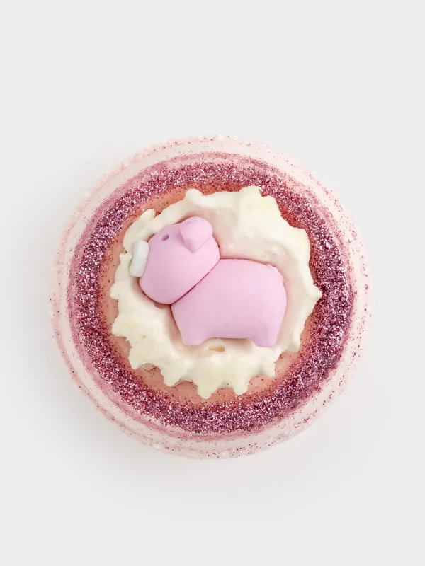 Ваннаға арналған бомба, 130 гр, ойыншықпен, қызғылт, Тутти-фрутти, Шошқа, Friends spa, image-0