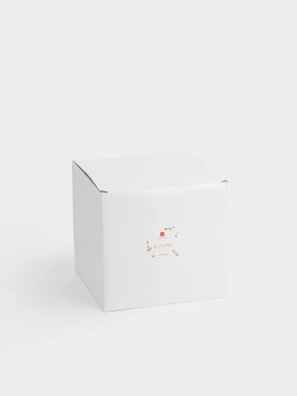 Ваза для цветов, 19 см, с ручками, керамика D, молочная, Нежные цветы, El flora, image-5