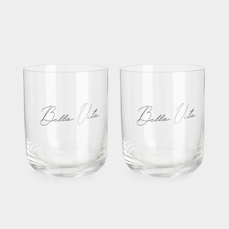 Стакан, 10 см, 380 мл, 2 шт, кристальное стекло, Bella Vita, Foligno                  