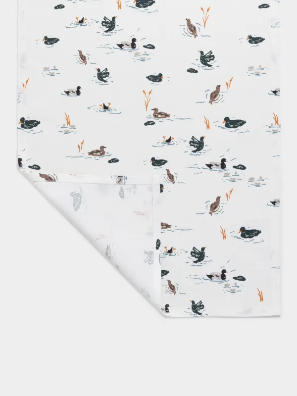 Асүйлік сүлгі, 40х60 см, мақта, сүт түстес, Үйректер, Ducks in pond, image-2