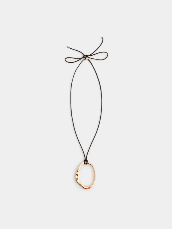 Шынжыр-бау, 90 см, аспасы бар, полиэстер/металл, алтын, Jewelry, image-0