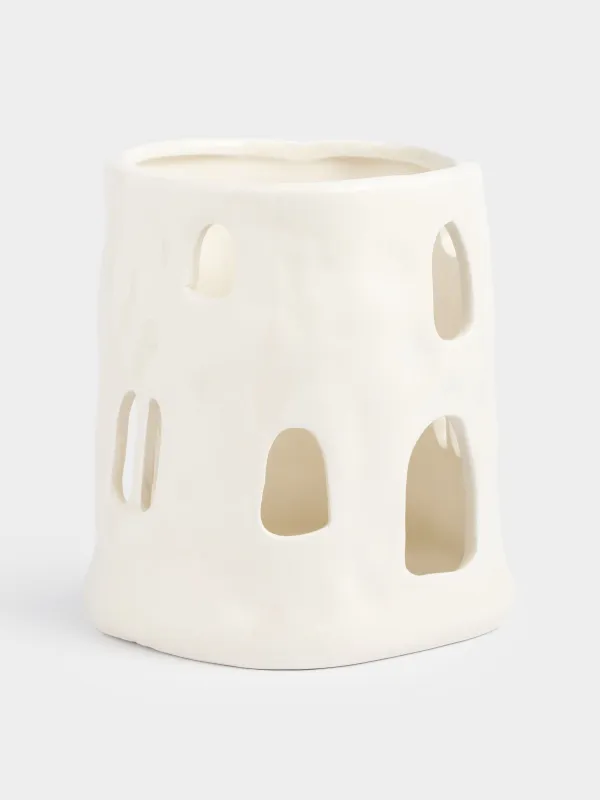 Подставка для кухонных принадлежностей, 14 см, керамика, молочная, Дом, Snow sparks, image-0