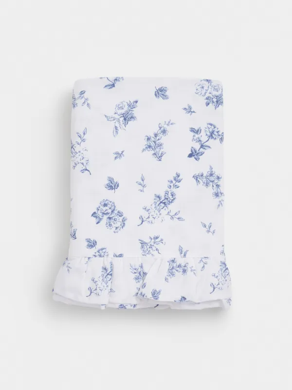 Скатерть, 160х160 см, с рюшами, Синие цветы, Blue flowers, image-8