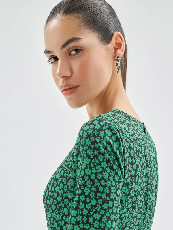 Серьги-пусеты, 1/3 см, 2 шт, металл/акрил, фиолетовые, Ирисы, Iris garden , image-2