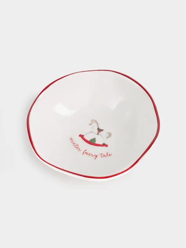 Салат ыдысы, 15х5 см, 370 мл, керамика, Жылқы, Сhristmas tree, image-3