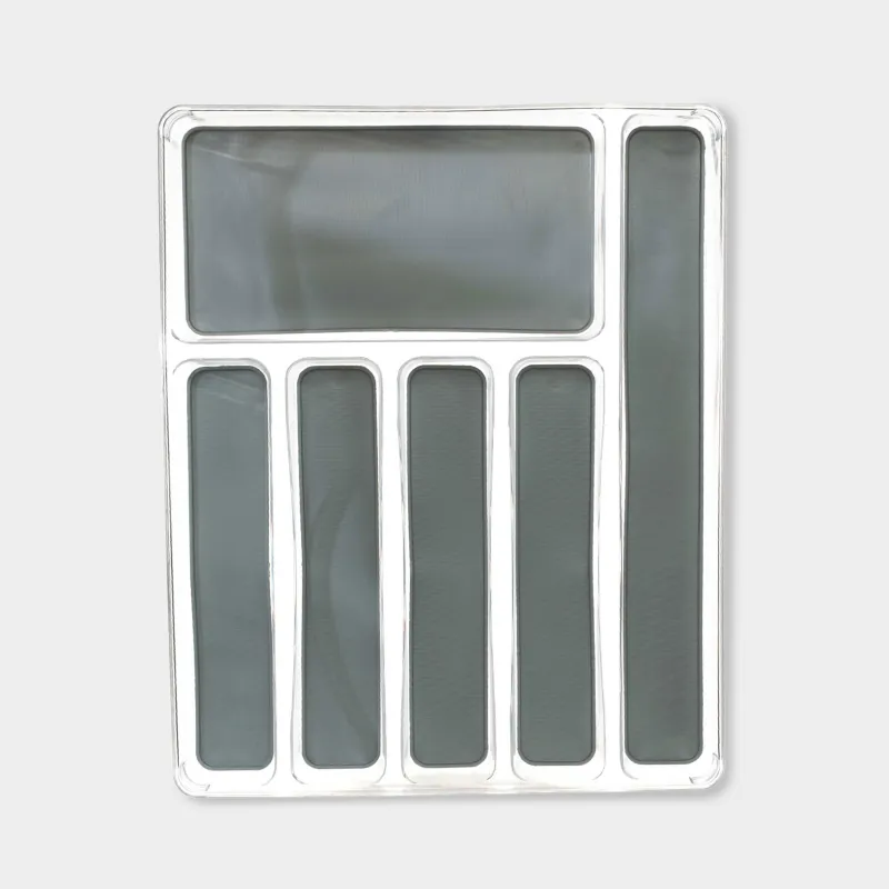 Лоток для столовых приборов, 40х32 см, 6 отд, съемные подкладки, пластик/резина, Non-slip new