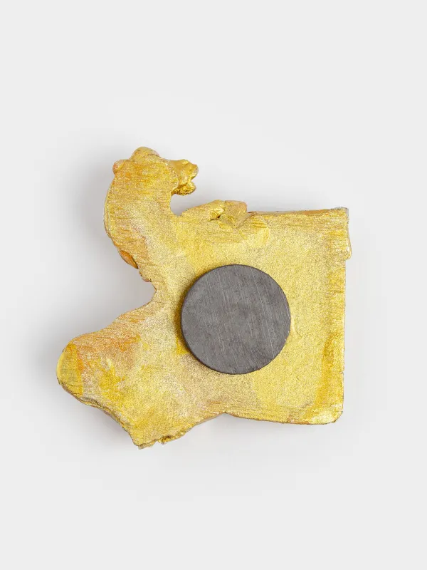 Термометрі бар магнит, 6 см, полирезин/шыны, қола, Жылқы, Horse bronze, image-1