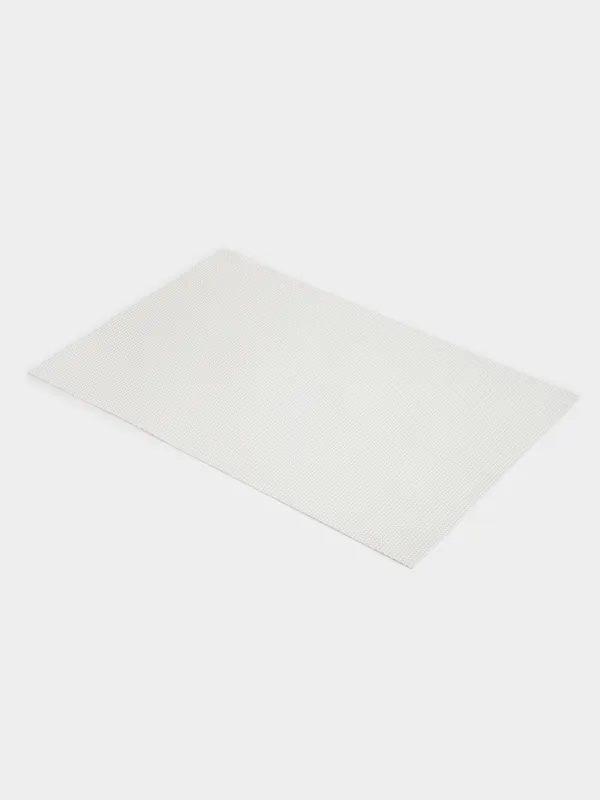 Аспаптарға арналған майлық, 30х45 см, ПВХ, тікбұрышты, сүт түстес, күмістен жасалған жіп, Solid, image-1