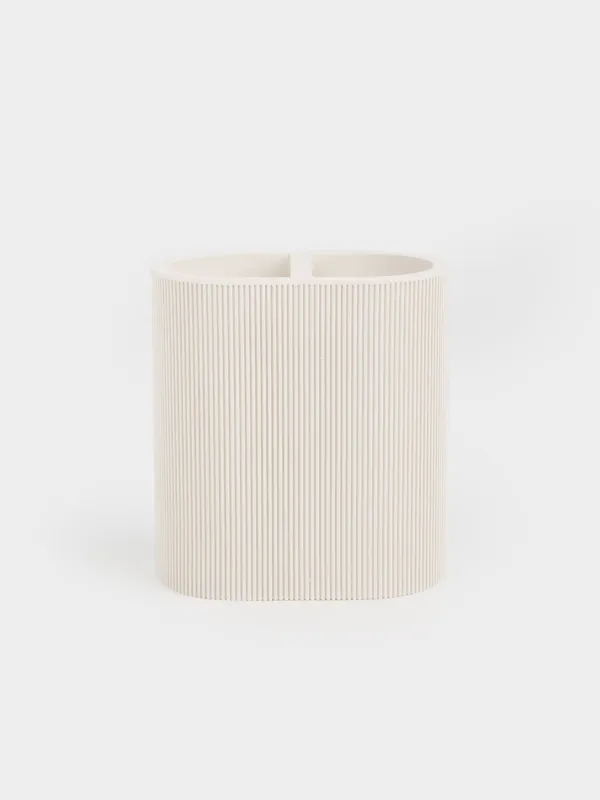 Стакан для зубных щеток, 11 см, White stripes, image-0