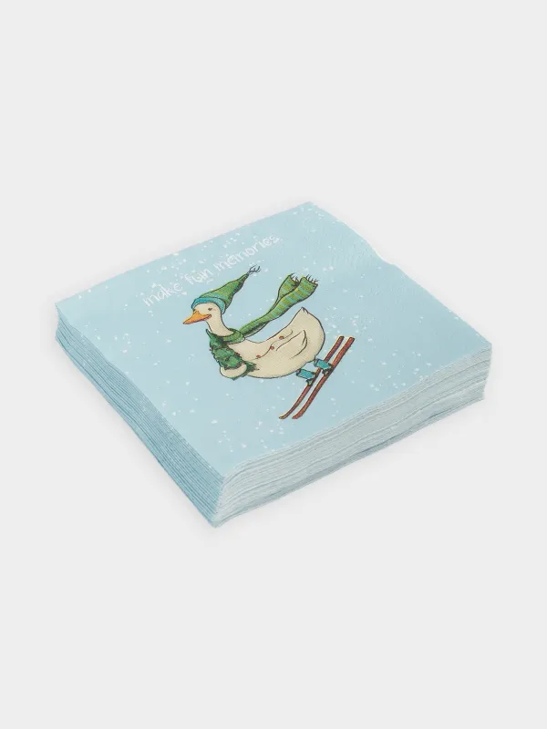 Салфетки бумажные, 21х21 см, 20 шт, Goose, image-0