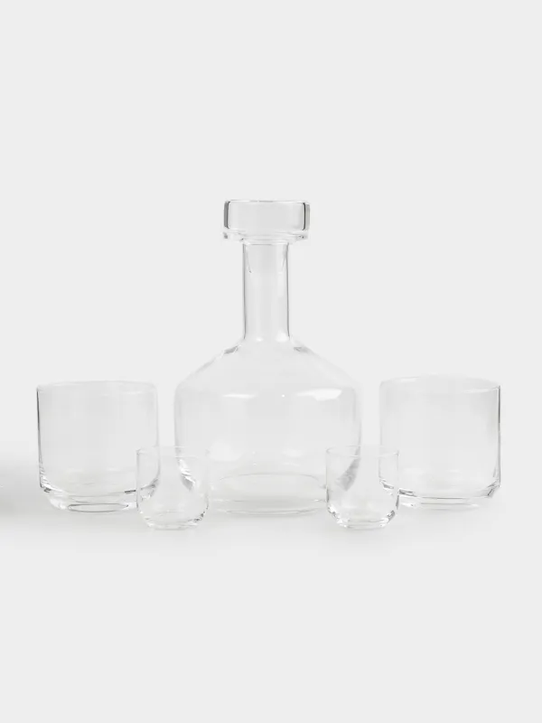 Набор для напитков, 2 перс, 5 пр, графин/стаканы/стопки, стекло, Clear color, image-0