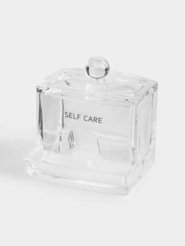 Контейнер для ватных палочек, 9х10 см, с крышкой, пластик, Basic font, image-1