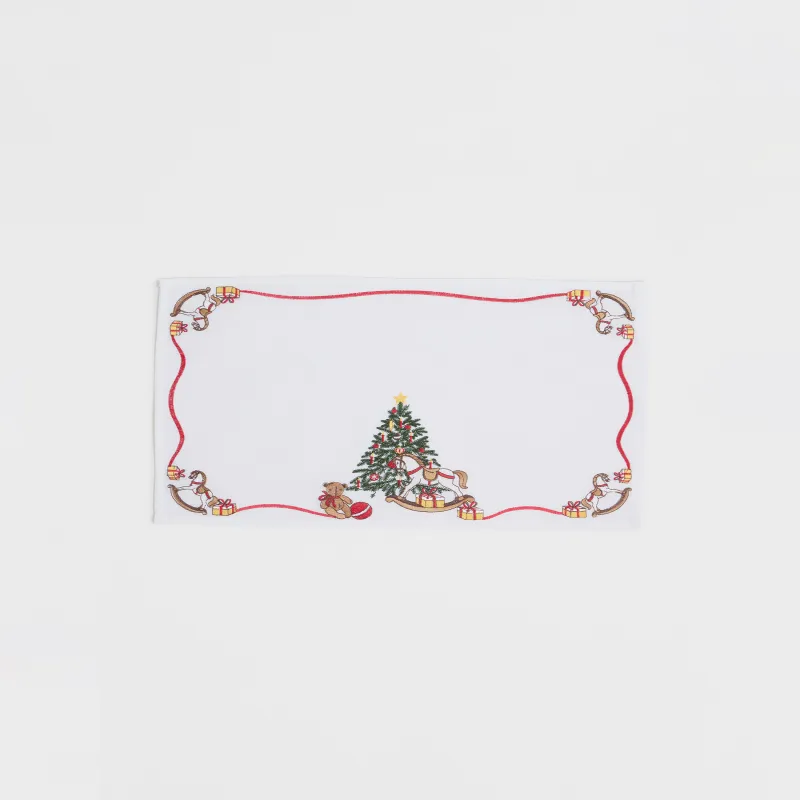 Аспаптарға арналған майлық, 30х45 см, полиэстер, тікбұрыш, ақ, Шырша мен жылқылар, Holiday horse, image-0