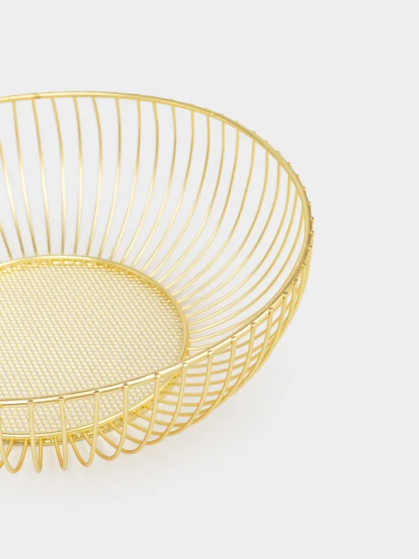 Жеміс себеті, 25 см, металл, алтын, Twist gold, image-2