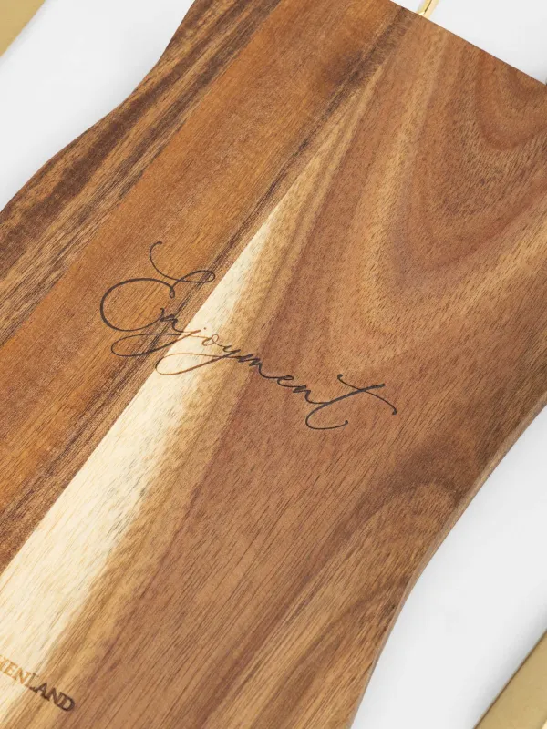 Кесетін тақта, 19х34 см, тұтқасы бар, пышақтары бар, ағаш/болат, пішінді, Enjoyment, Noble tree, image-1