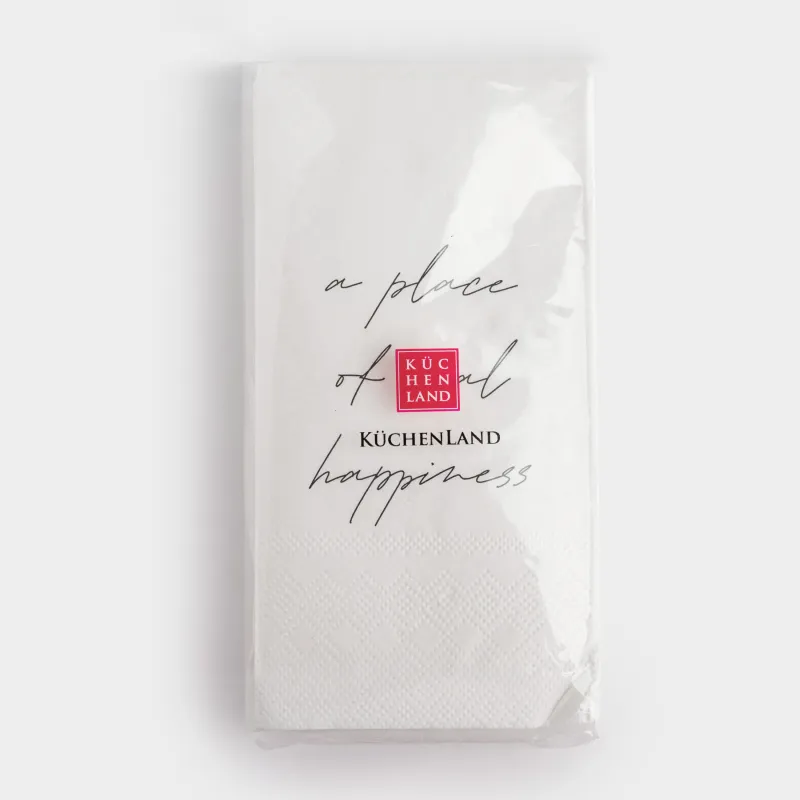 Салфетки бумажные, 33х33 см, 20 шт, прямоугольные, белые, A place of real happiness, Scroll, image-3