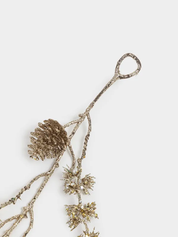 Ветка-гирлянда декоративная, 1,8 м, пластик/металл, Золотистые шишки, Sparkle decor, image-4