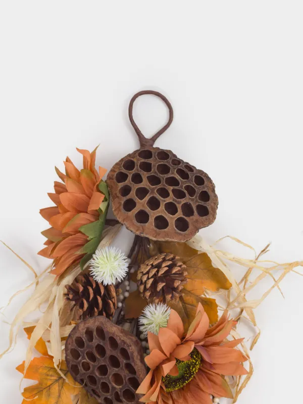 Сәндік композиция, 56 см, көбік/пластик, Күнбағыс пен лотос, Nelumbo decor, image-1