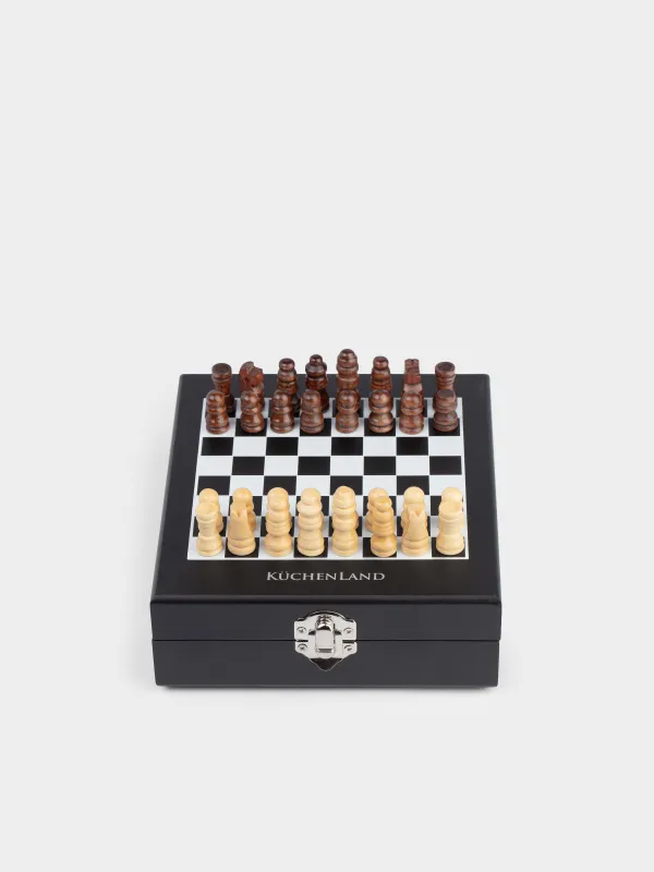 Сомелье жиынтығы, 4 зат, қорапта, болат / пластик / ағаш, қара, шахмат, бар, image-2