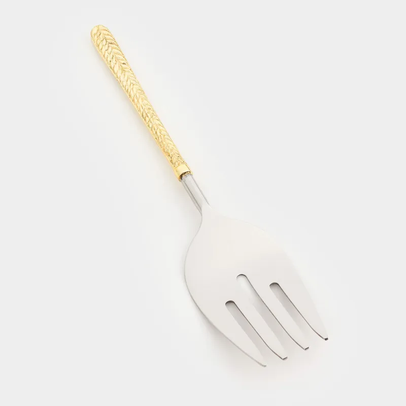 Приборы для сервировки салата, 26 см, 2 пр, ложка/вилка, сталь, золотистые, Колос, Harvest, image-4