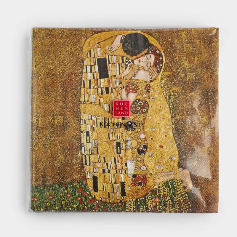 Қағаз майлықтар, 33х33 см, 20 дана, Климт, Поцелуй, Art поцелуй, image-3
