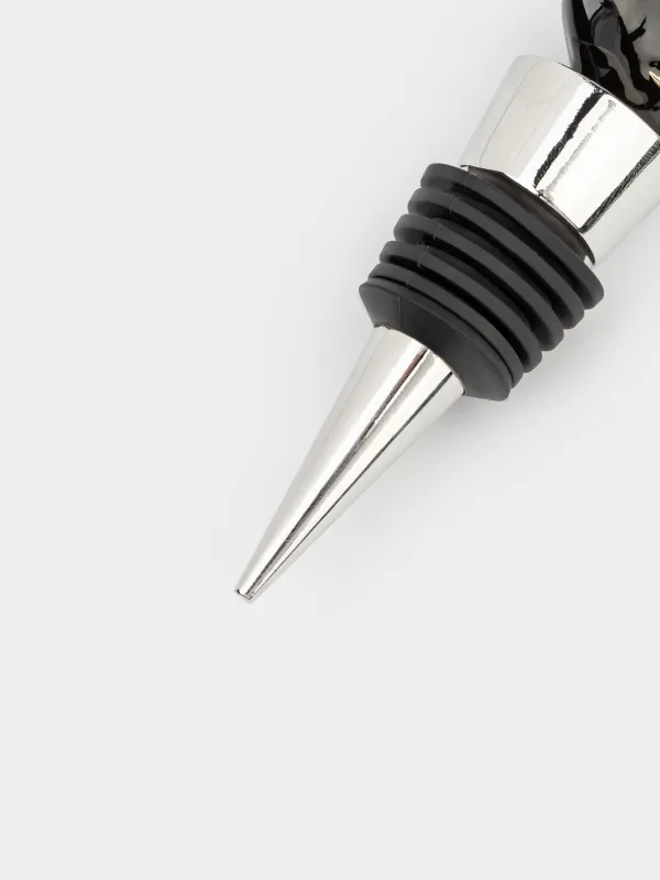 Шарап бөтелкесінің тығыны, 10 см, металл / шыны, қара, мысық, мысық түні, image-3