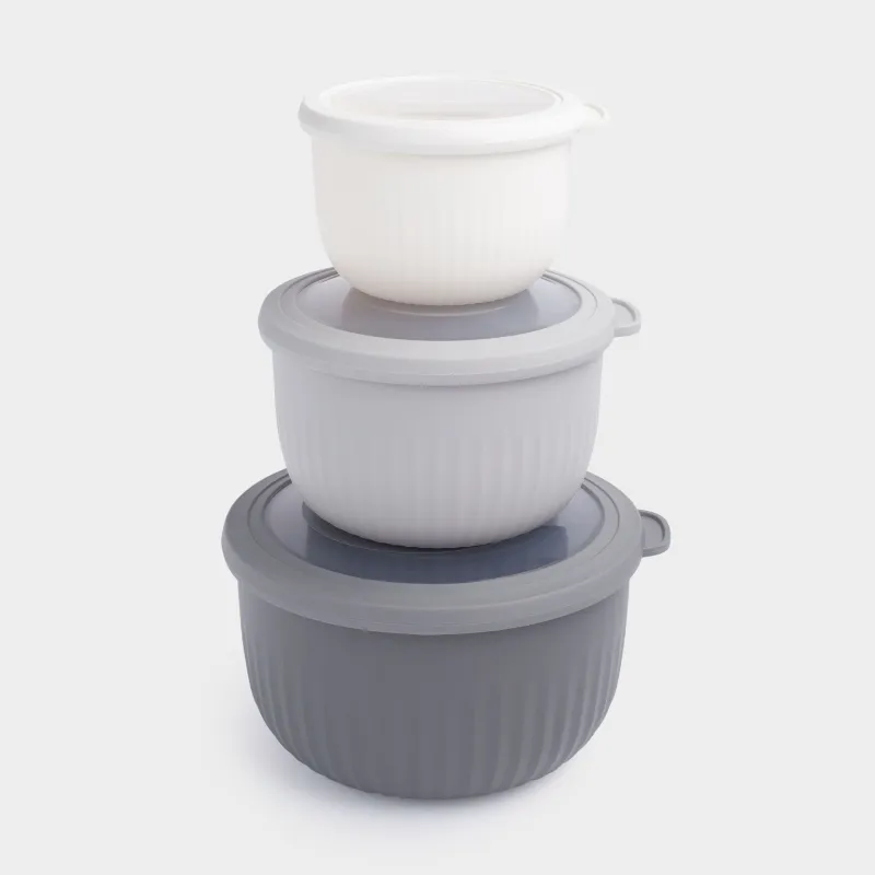 дар жиынтығы, қақпағы бар 3 дана, пластик, сұр, Flow