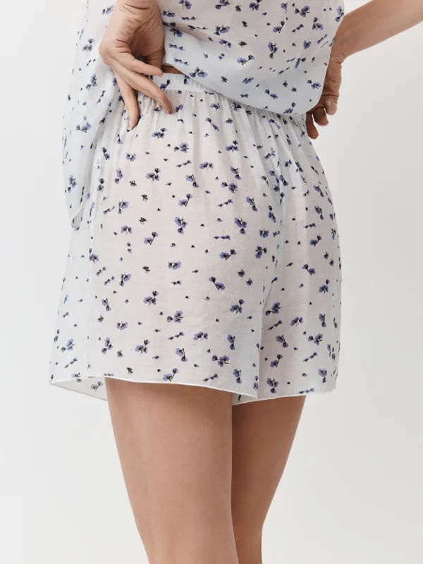 Әйелдер шорттары, үйге арналған, өлшемі S, вискоза/нейлон, сүт түстес, Гүлдер, Odelia, image-3