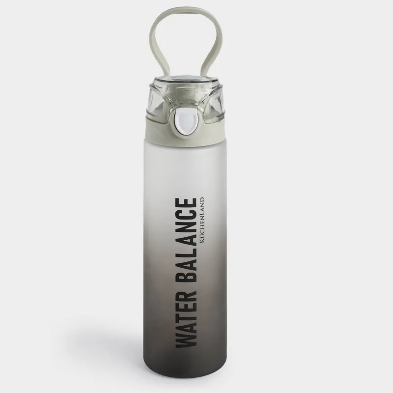 Суға арналған бөтелке, 900 мл, пластик/силикон, сұр, Water balance, Sport